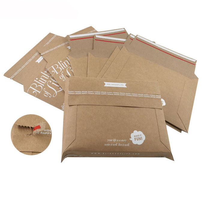 自己接着の注文の破損ストリップのボール紙のクラフトの郵便利用者の封筒の印刷サービス