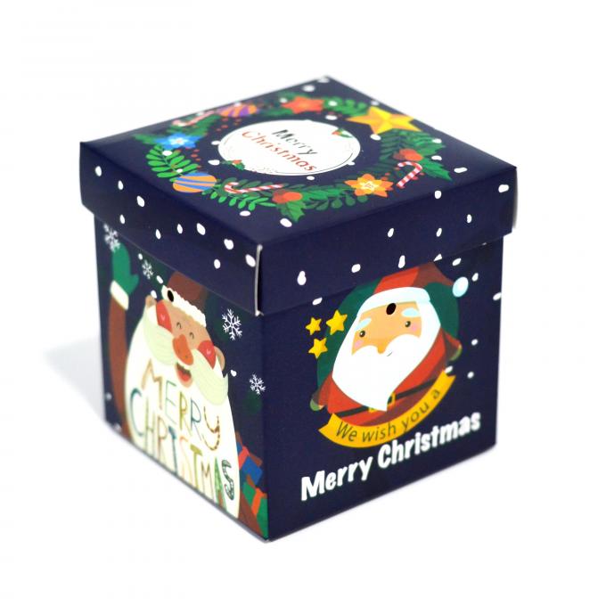 ギフトパッケージング用のカスタムサイズでコーティングされた紙で作られた蓋付きのクリスマスギフトボックス 13
