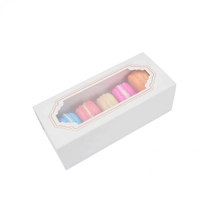 食品 波紋型 梱包 紙紙 の 窓 を 備えた マカロン 引き出し 箱 1
