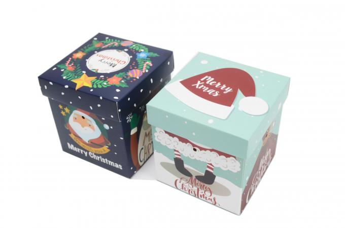 カスタム Xmas サンタスノーマン プリント 小型 ギフト 梱包 クリスマス ギフト キャンディ ボックス 蓋付き 8