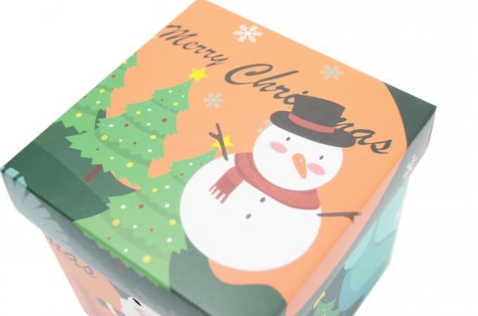 カスタム Xmas サンタスノーマン プリント 小型 ギフト 梱包 クリスマス ギフト キャンディ ボックス 蓋付き 9