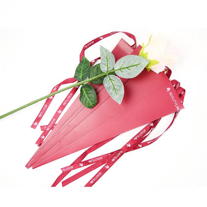 単一の長茎のバラ 42cm x 60cm 紙の花のバッグボックス バレンタインデー 0
