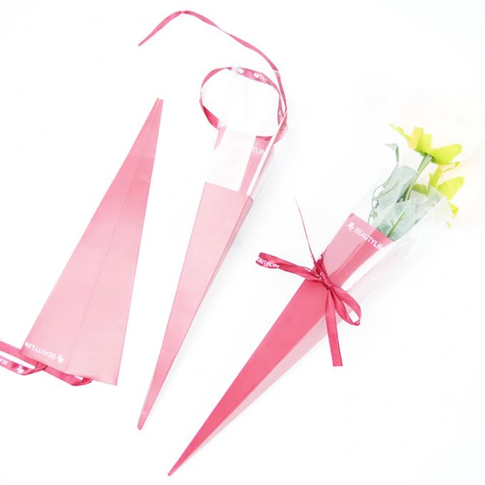 単一の長茎のバラ 42cm x 60cm 紙の花のバッグボックス バレンタインデー 2